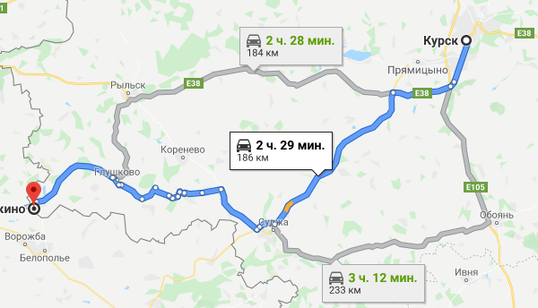 Фото маршрута эвакуации из Курска в Теткино