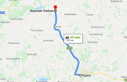 Фото маршрута эвакуации из Курска в Верхний Любаж